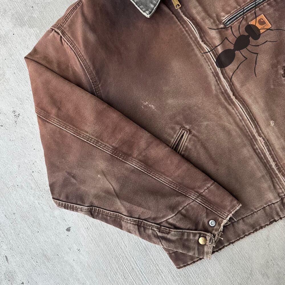 Carhartt J97 DKB faded brown Detroit work wear jacket - Picture 2 of 8